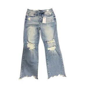 Judy Blue Medium‎ Blue Mid Rise Straight Crop Jeans